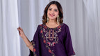 Royal Wine Designer Gaji Cotton Jalpari Heritage Embroidered Kurta Set with Dupatta | 3-Piece Festive Wear